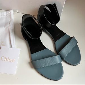 Chloe Black and Blue leather Sandal sized 6